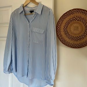 Who what wear extra large striped button down blouse